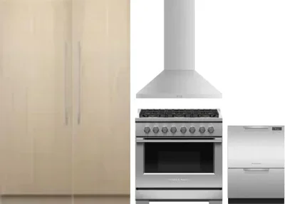 5 Piece Package Includes Refrigerator, Freezer, Range, Hood And Dishwasher